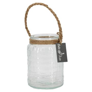 KAPPY lantern with rope, patterned, clear, 14.5 cm, Ø11 cm KAPPY lantern with rope, patterned, clear, 14.5 cm, Ø11 cm