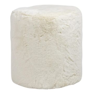 MILLE teddy stool, smooth, white, 45cm, Ø40cm