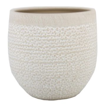 Pot DOMANO of ceramic, speckled, beige, 5.9"/15cm, Ø6.7"/17cm Pot DOMANO of ceramic, speckled, beige, 5.9"/15cm, Ø6.7"/17cm