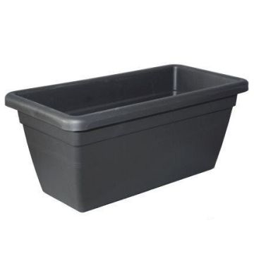 Plastic planter box with holes TOULA, anthracite, 3ftx18"x16"/99x45x40cm