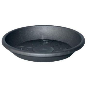 Round flowerpot coaster DONIKA made of plastic, with holes, anthracite, 2.4"/6cm, Ø17"/44cm