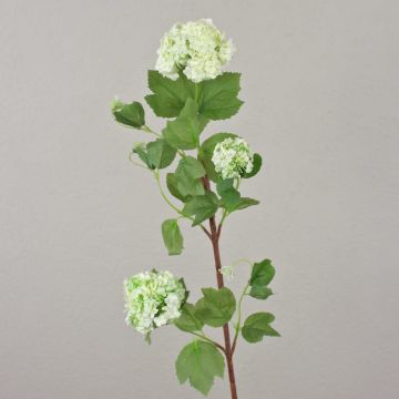 Faux snowball DJAMILA, white-green, 30"/75cm, Ø1.6"-3.1"/4-8cm