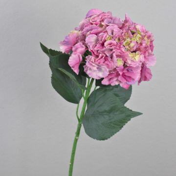 Artificial flower hydrangea ANGELINA, pink-yellow, 28"/70cm, Ø 9"/23cm