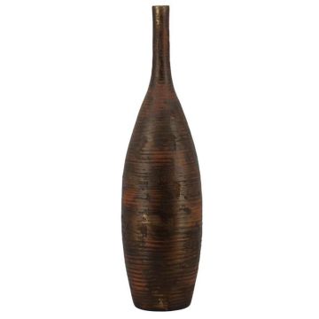 Decorative ceramic bottle vase RODYN with grooves, colour gradient, gold, 31"/80cm, Ø9"/23cm Decorative ceramic bottle vase RODYN with grooves, colour gradient, gold, 31"/80cm, Ø9"/23cm