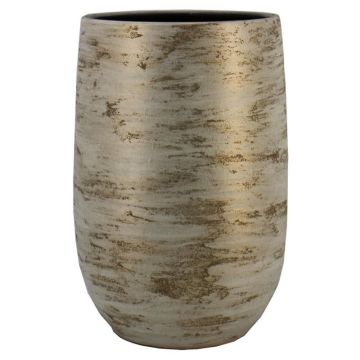 RODYN ceramic vase with grooves, colour gradient, white and gold, 50 cm, Ø32 cm RODYN ceramic vase with grooves, colour gradient, white and gold, 50 cm, Ø32 cm