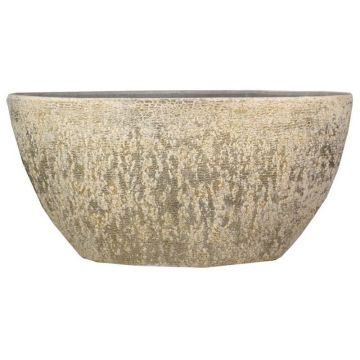 Oval ceramic bowl ENOVA with marbled finish, gold, 19"x8"x10"/49x20x25cm Oval ceramic bowl ENOVA with marbled finish, gold, 19"x8"x10"/49x20x25cm