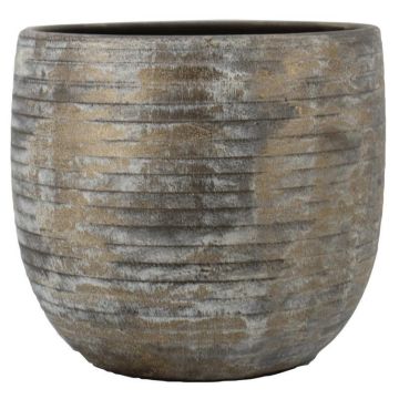 RODYN grooved ceramic pot, colour gradient, brown, 32 cm, Ø34 cm RODYN grooved ceramic pot, colour gradient, brown, 32 cm, Ø34 cm