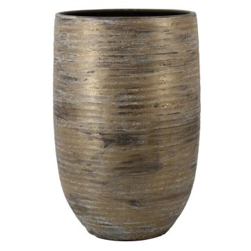 RODYN ceramic vase with grooves, colour gradient, brown, 50 cm, Ø32 cm RODYN ceramic vase with grooves, colour gradient, brown, 50 cm, Ø32 cm