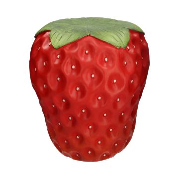 Storage table MOLANI in strawberry shape, red-green-white, 17"/43cm, Ø16"/39,5cm