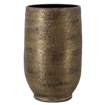 YELAN ceramic vase with marbling, brown-gold, 50cm, Ø32cm YELAN ceramic vase with marbling, brown-gold, 50cm, Ø32cm