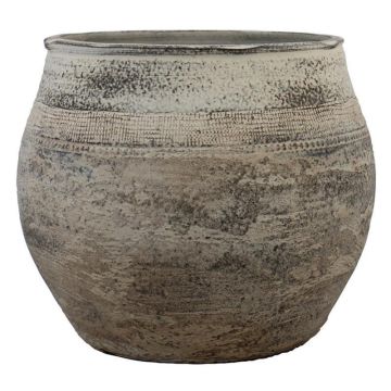 Rustic CINMIK ceramic pot with colour gradient, pattern, brown, 14"/36cm, Ø15"/39cm Rustic CINMIK ceramic pot with colour gradient, pattern, brown, 14"/36cm, Ø15"/39cm