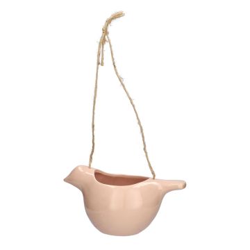 SAREEN dolomite hanging basket with bird motif, salmon pink, 25.6 x 14.6 x 12.4 cm SAREEN dolomite hanging basket with bird motif, salmon pink, 25.6 x 14.6 x 12.4 cm