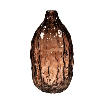Bottle vase CLIFFORD with a marbled finish, glass, brown-clear, 9"/22cm, Ø4.4"/11.3cm Bottle vase CLIFFORD with a marbled finish, glass, brown-clear, 9"/22cm, Ø4.4"/11.3cm