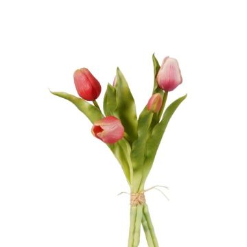 Artificial tulip bouquet LEANA, fuchsia-pink-white, 12"/30cm, Ø8"/20cm Artificial tulip bouquet LEANA, fuchsia-pink-white, 12"/30cm, Ø8"/20cm