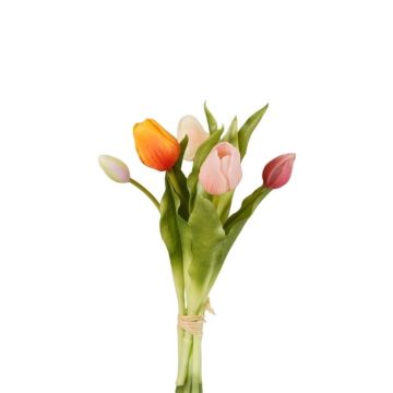 Artificial tulip bouquet LEANA, pink-orange, 12"/30cm, Ø8"/20cm Artificial tulip bouquet LEANA, pink-orange, 12"/30cm, Ø8"/20cm