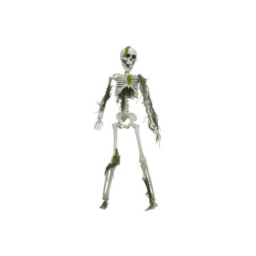 Halloween figure Small skeleton WENDELIN covered with moss, 16"/40cm