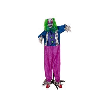 Halloween scary clown MOREDO with sound and movement function, LEDs, 20"x28"x5ft/50x70x160cm