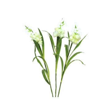 Decorative flower Larkspur AKSINJA, 3 pieces, LEDs, white, 33"/85cm