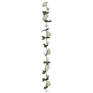 Artificial rose garland USTLER, white, 6ft/180cm
