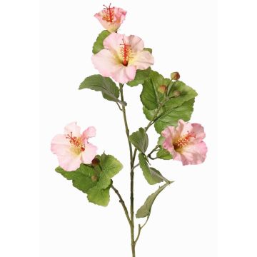 Artificial hibiscus branch TELSIMA with flowers, light pink, 80cm Artificial hibiscus branch TELSIMA with flowers, light pink, 80cm