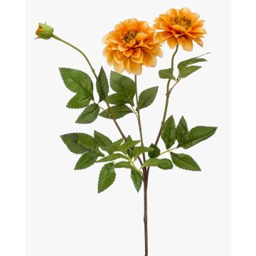 Artificial dahlia NAXOS with blooms, orange-yellow, 70cm, Ø10–11cm