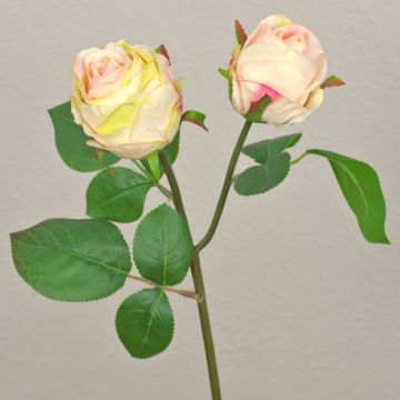 Artificial rose RENATUS, cream-pink, 18"/45cm