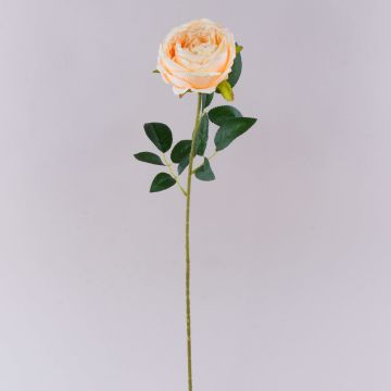 Plastic flower Rose CHERLEN, apricot, 24"/60cm, Ø4"/10cm