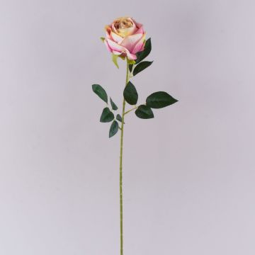 Plastic flower Rose CHERLEN, pink-cream, 24"/60cm, Ø4"/10cm Plastic flower Rose CHERLEN, pink-cream, 24"/60cm, Ø4"/10cm