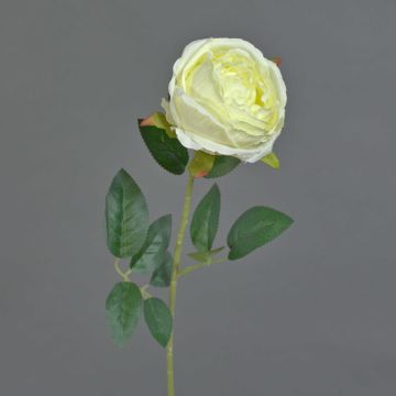 Plastic flower Rose CHERLEN, white, 24"/60cm, Ø4"/10cm
