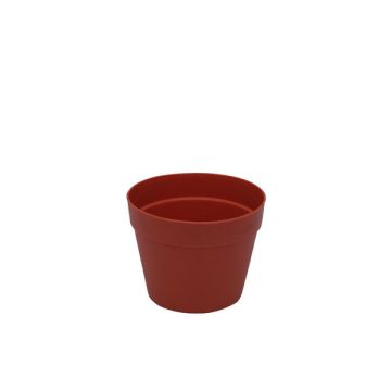Plastic pot TASO, terracotta, 5.3"/13,5cm, Ø 6.7"/17cm
