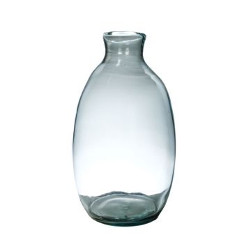 Bottle vase NERRASITA made of glass, with grooves, recycled, clear, 29,5cm, Ø18cm