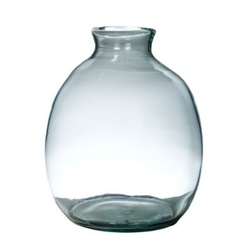 Bottle vase NERRASITA of glass, with grooves, recycled, clear, 26,5cm, Ø23,5cm