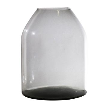 Glass flower vase HELVIA, recycled, grey-clear, 25cm, Ø19cm