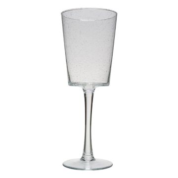 Large stemware glass KERRIN on foot, with bubbles, clear, 45cm, Ø17cm
