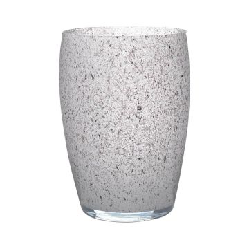 Round glass vase HENRY, granite-grey, 20cm, Ø14cm