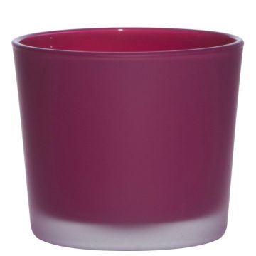 Maxi tealight jar ALENA FROST, magenta matt, 9cm, Ø10cm