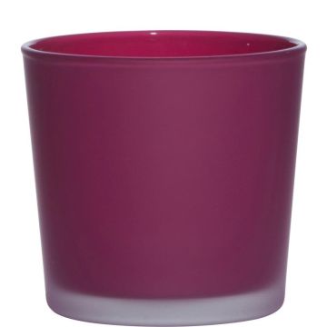 Glass plant pot ALENA FROST, magenta matt, 11cm, Ø11,5cm