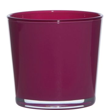 Glass planter ALENA, magenta, 11cm, Ø11,5cm