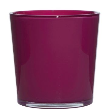 Glass planter ALENA, magenta, 19cm, Ø19cm