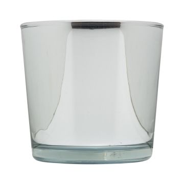 Glass planter ALENA SHINY, shiny silver, 11cm, Ø11,5cm