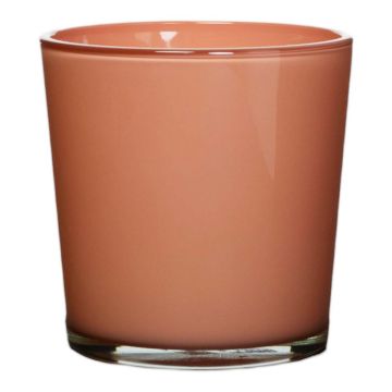 Glass plant pot ALENA, peach, 7.5"/19cm, Ø7.5"/19cm Glass plant pot ALENA, peach, 7.5"/19cm, Ø7.5"/19cm