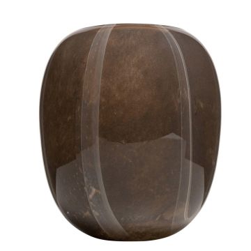 Glass vase ITZIAR with pattern, brown-gold, 26cm, Ø22cm