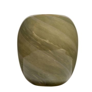 Glass vase ITZIAR with pattern, green-gold, 26cm, Ø22cm