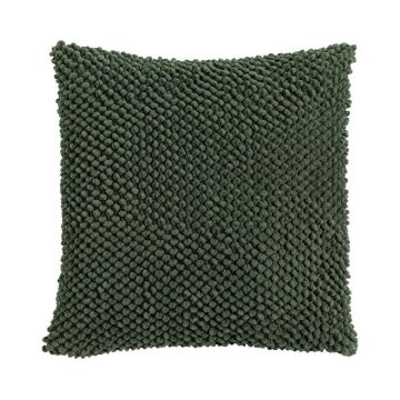 Soft cushion BOLLY, with beads, moss green, 18"x18"/45x45cm