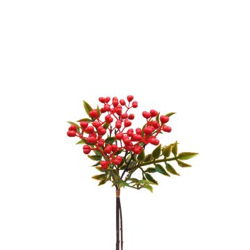 Fake rowan branch ELNATAN, bunch, fruits, red, 12"/30cm Fake rowan branch ELNATAN, bunch, fruits, red, 12"/30cm