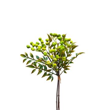 Fake rowan branch ELNATAN, bunch, fruits, green, 12"/30cm