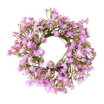 Decorative gypsophila wreath LITAGO, pink-violet, Ø8"/20cm
