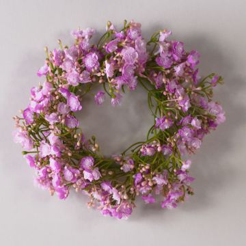Decorative gypsophila wreath LITAGO, pink-violet, Ø8"/20cm