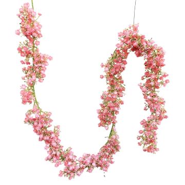 False gypsophilia garland LITAGO, pink-fuchsia, 6ft/180cm