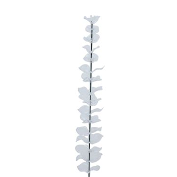 GLAUCO plastic eucalyptus branch with glass-effect finish, 12 pieces, transparent, 80 cm